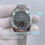 AAA clone Rolex Oyster Perpetual Label Noir Grey Dial Tourbillon Watch Jubilee Band